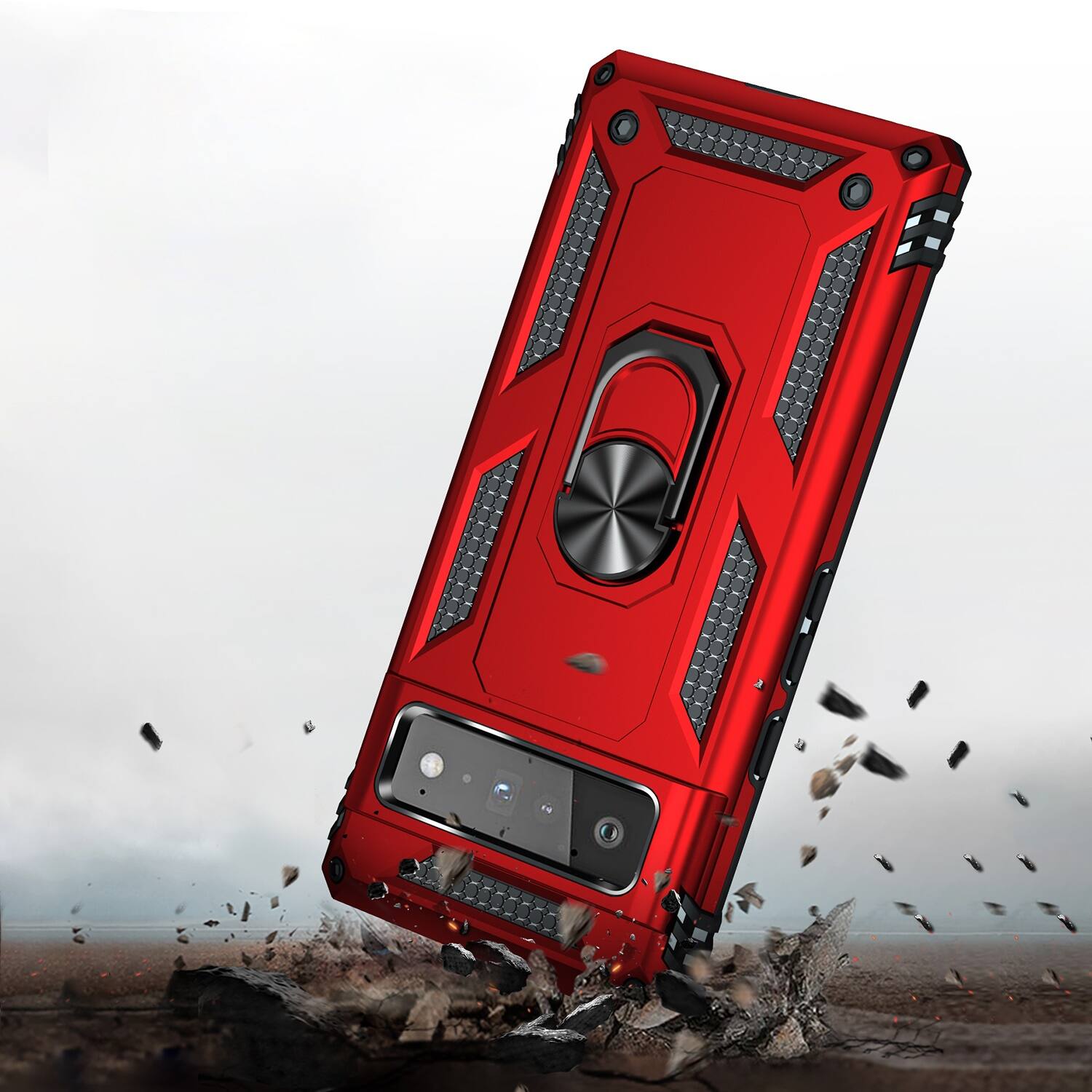 Alt View 15. SaharaCase - Kickstand with Belt Clip Case for Google Pixel 6 Pro - Red.