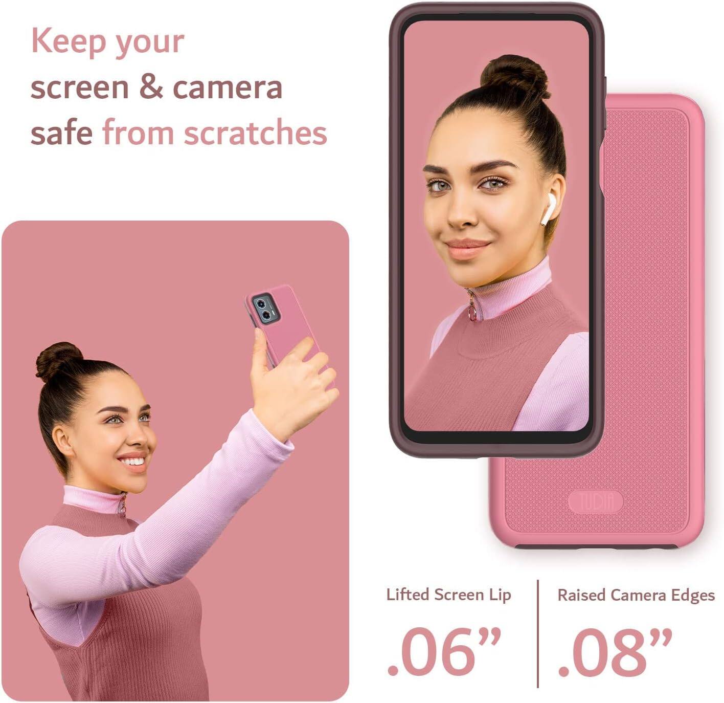Keep your screen & camera safe from scratches

Lifted Screen Lip .06"

Raised Camera Edges .08"