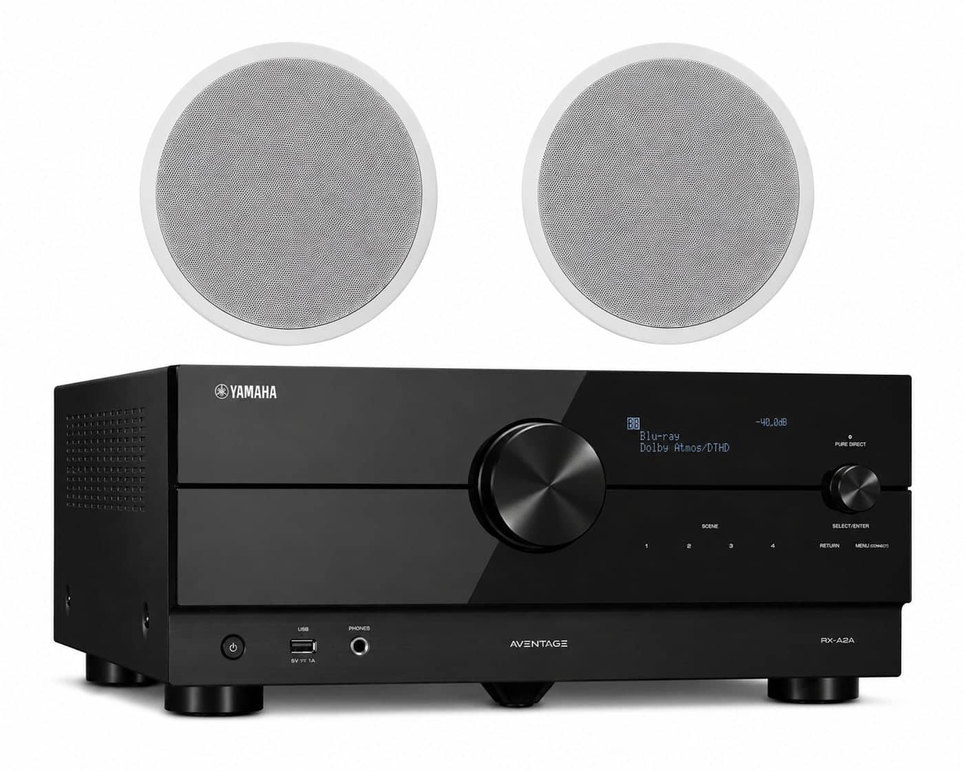 Yamaha - RX-A2A 7.2-Channel 8K AV Receiver Speaker Bundle - Black