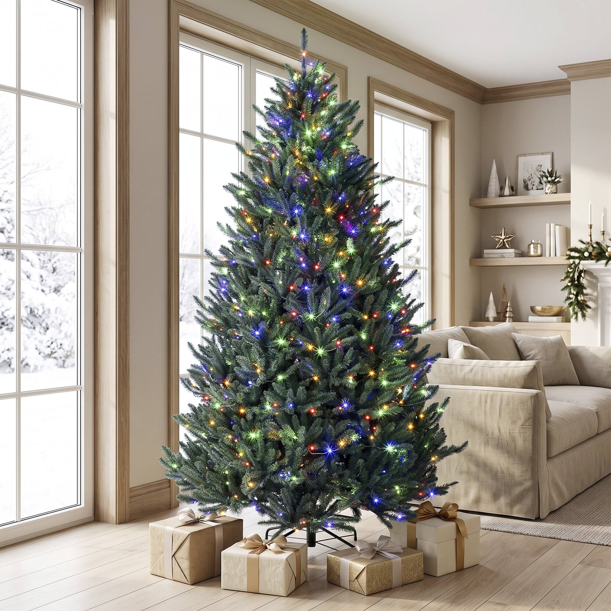 Alt View 7. Homcom - Prelit Christmas Tree, Colorado Blue Spruce, Easy Plug - Green.