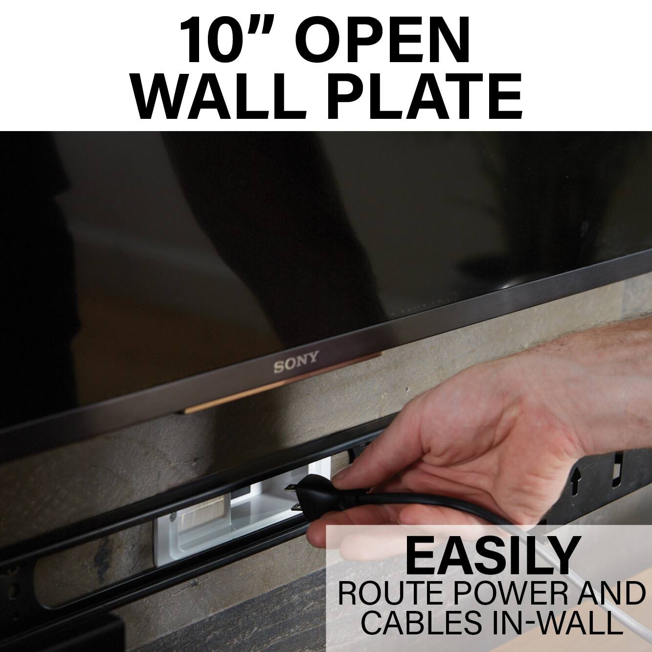 10" Open Wall Plate Sony Easily Route Power and Cables In-Wall