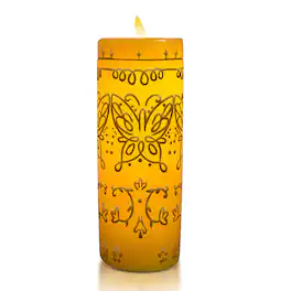Ukonic - Disney Encanto Alma's Miracle LED Flameless Candle Replica | 8 Inches Tall - Yellow