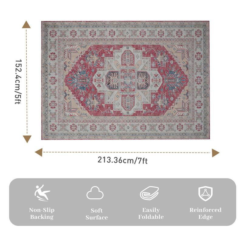 152.4cm/5ft  
213.36cm/7ft  
Non-Slip Backing  
Soft Surface  
Easily Foldable  
Reinforced Edge