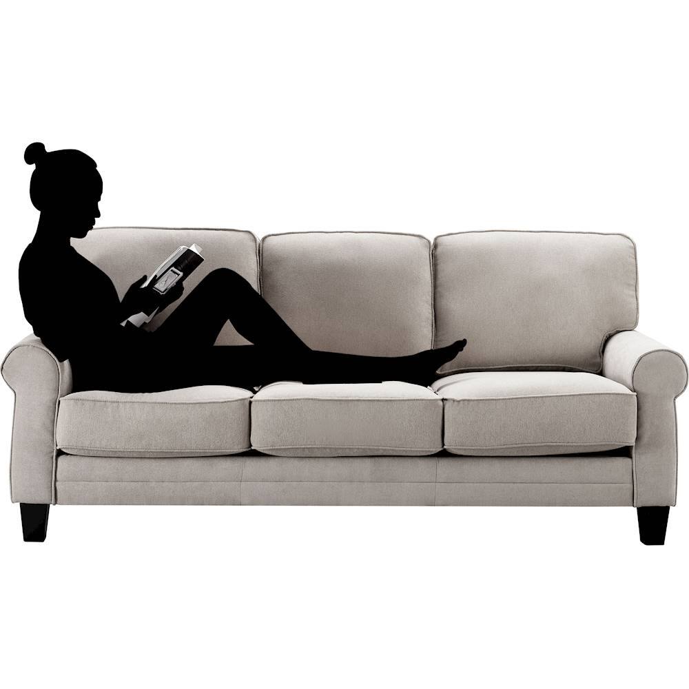 Alt View 19. Serta - Copenhagen 3-Seat Fabric Sofa - Light Gray.