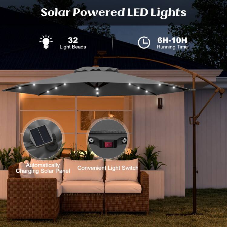 Solar Powered LED Lights  
32 Light Beads  
6H-10H Running Time  
Automatically Charging Solar Panel  
Convenient Light Switch