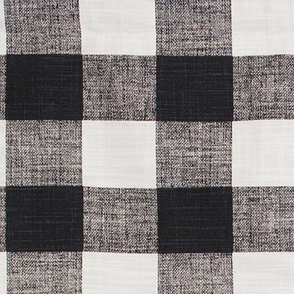 Left. RLF Home - RLF Home Grande Check Regal Style 3" Rod Pocket Valance 50" x 17" Black - Black.