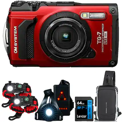 U2DC SYSTEM OM OM SYSTEM LENS 4x WIDE 1:2.0-4.9 OPTICAL ZOOM 4.5 18.0mm WATERPROOF 4K TG-7 & F2.0 SHOCKPROOF LED 64GB 150 MB/s S2 V30 u XC 8 PRO Lexar 800 decophoto