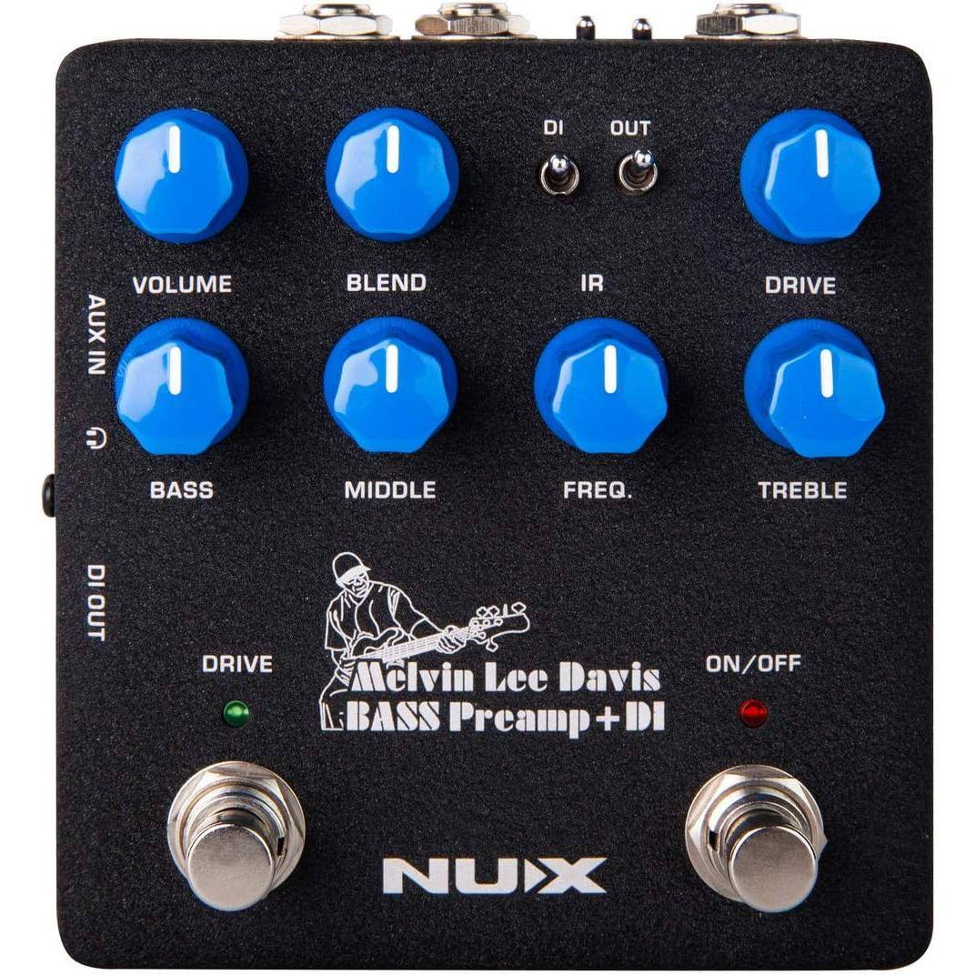 DI OUT VOLUME AUX IN BLEND IR DRIVE I BASS MIDDLE FREQ. TREBLE DI OUT DRIVE ON/OFF Melvin Lee Davis BASS Preamp + DI NUIX