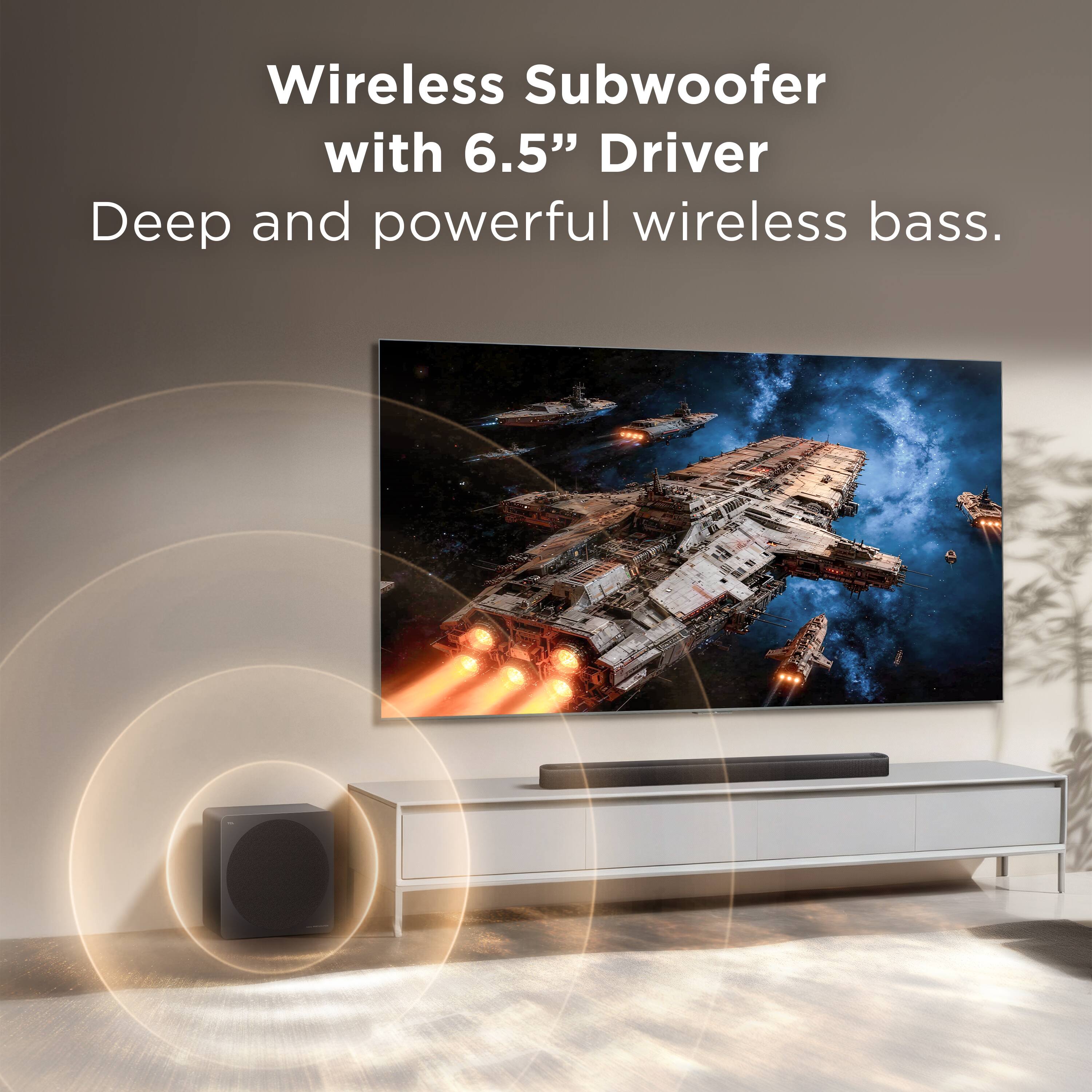 Wireless Subwoofer with 6.5" Driver  
Deep and powerful wireless bass.