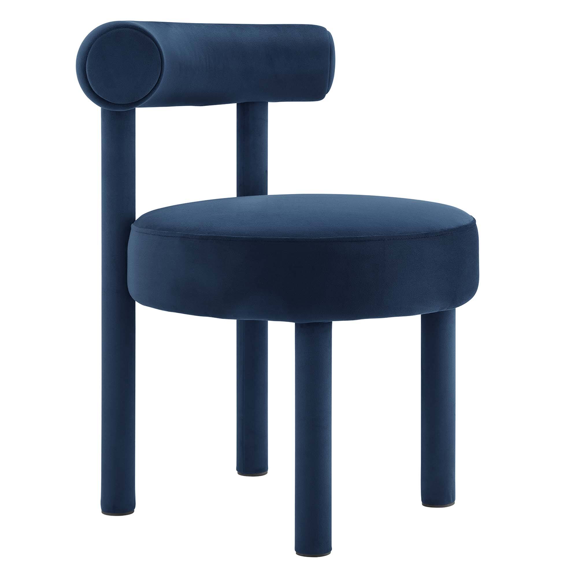 Front. Modway - Toulouse Performance Velvet Dining Chair by Modway - Blue.