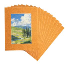 Unique Bargains - 10pcs Picture Frame Mats, 7x6 Inch Angled Cut Board for Photos Prints Watercolor Artwork Backing - Gold