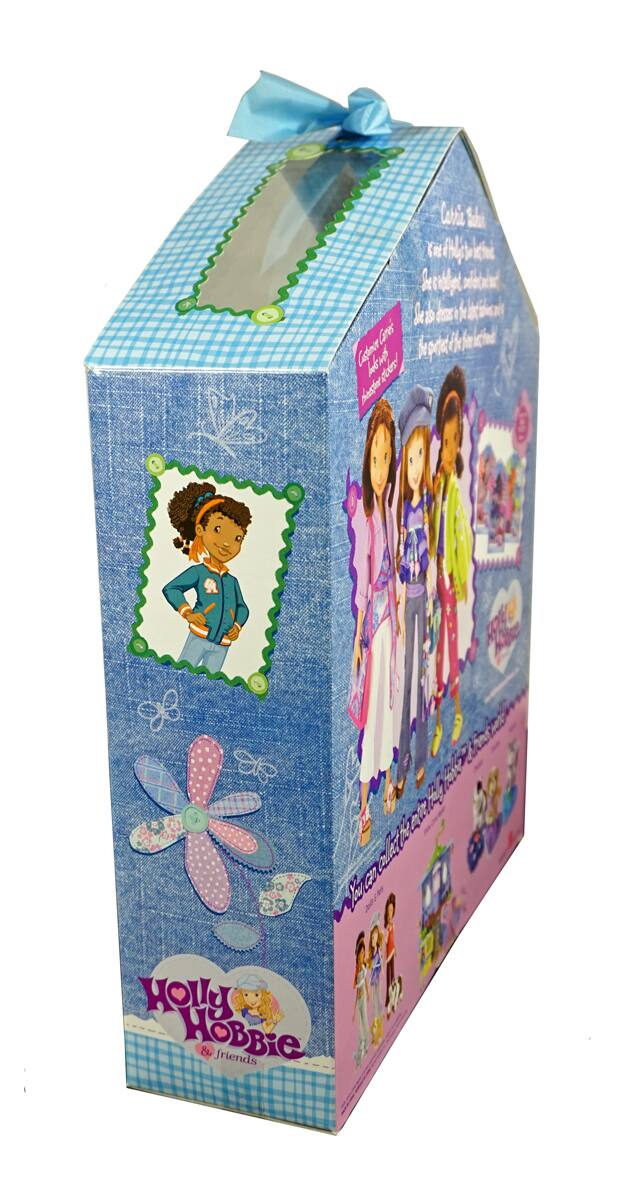 Sure, here is the corrected and grouped text from the image:

---

**Front Side:**
- Holly Hobbie & Friends

**Side Panels:**
- Cari Sdu
  - You are a little princess
  - Be yourself and be confident
  - Be the best you can be
  - Be the best you can be

- Complete the collection
  - Holly Hobbie & Friends

**Bottom Panel:**
- Holly Hobbie & Friends

**Additional Text:**
- (No additional text visible)

---

This text is grouped based on the visible panels of the box.