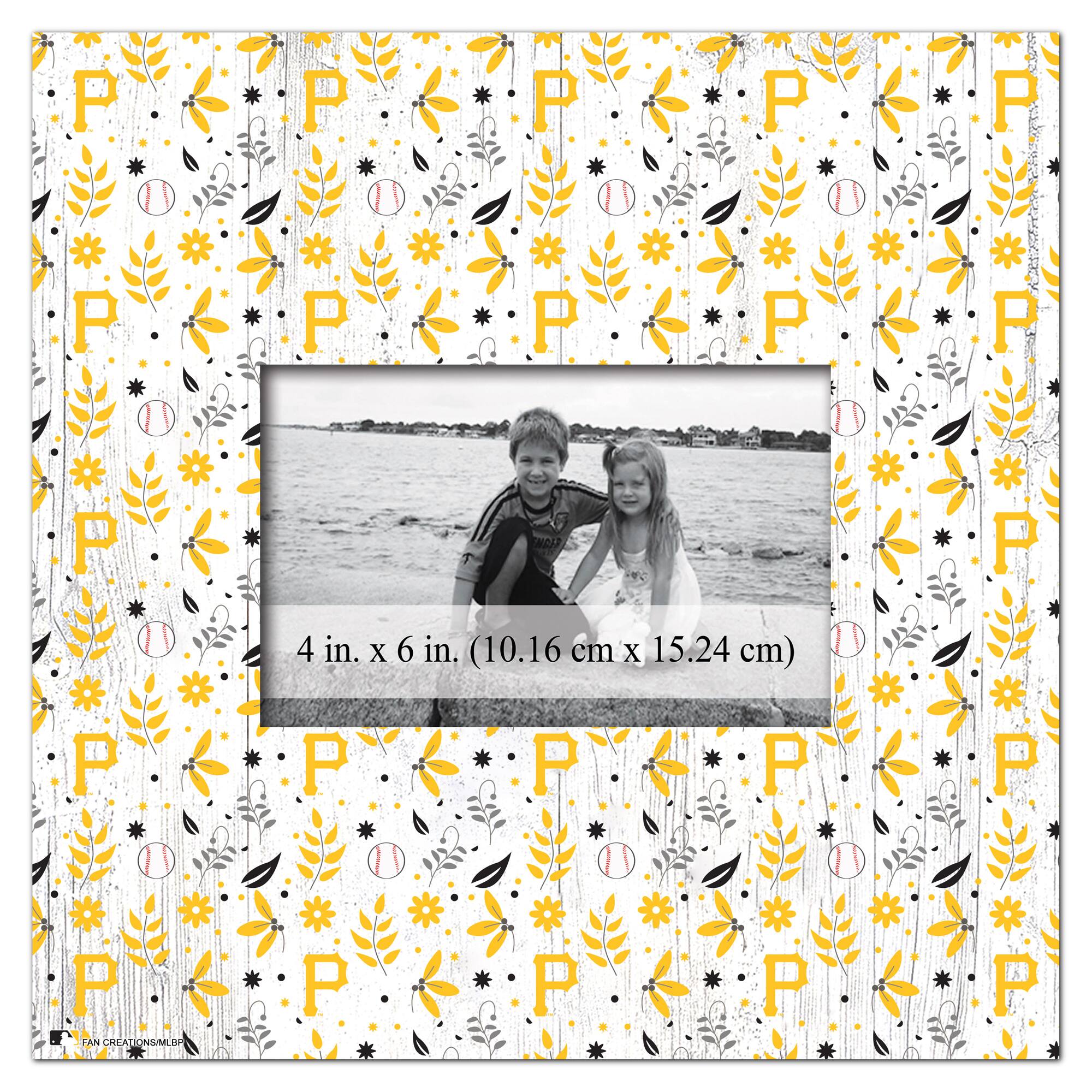 Pittsburgh Pirates 10'' x 10'' Floral Pattern Frame