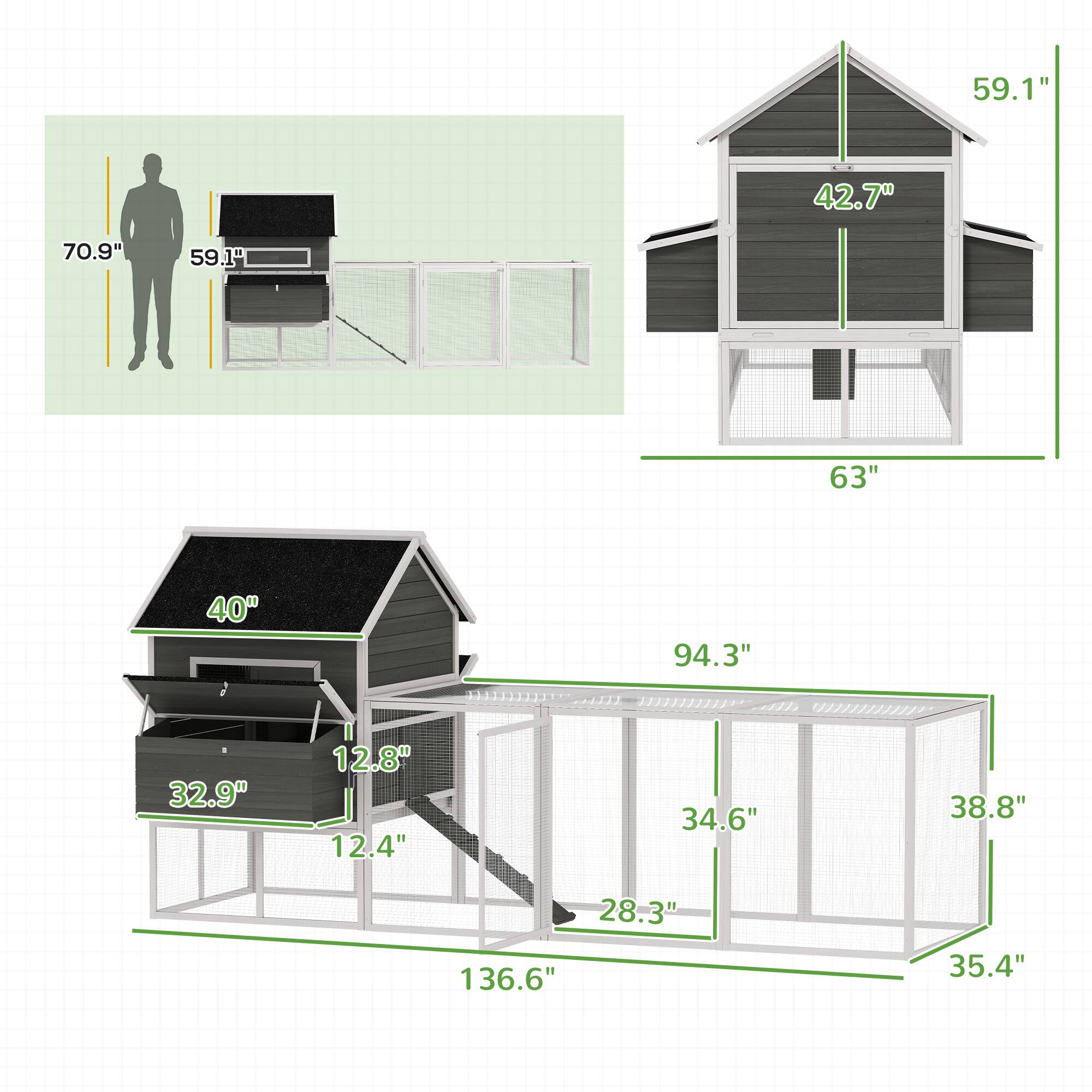 59.1"  
42.7"  
70.9"  
59.1"  
63"  
40"  
94.3"  
32.9"  
12.8"  
12.4"  
34.6"  
38.8"  
28.3"  
136.6"  
35.4"