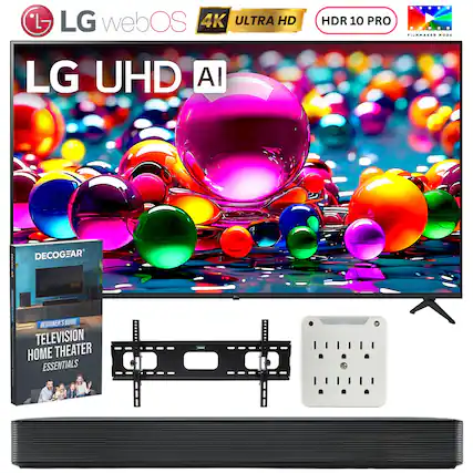 LG webOS 4K ULTRA HD
LG UHD AI
HDR 10 PRO
FILMMAKER MODE
DECOCGEAR
BEGINNER'S GUIDE
TELEVISION HOME THEATER ESSENTIALS