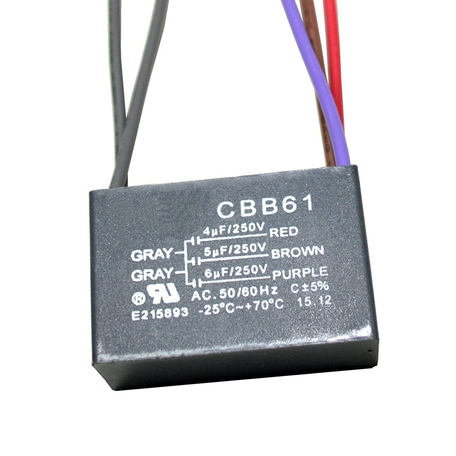 HQRP - Ceiling Fan Capacitor 4/5/6 uF 5-Wire 250 VAC UL Listed for Hampton Bay CBB61 price history on PriceWatchPro