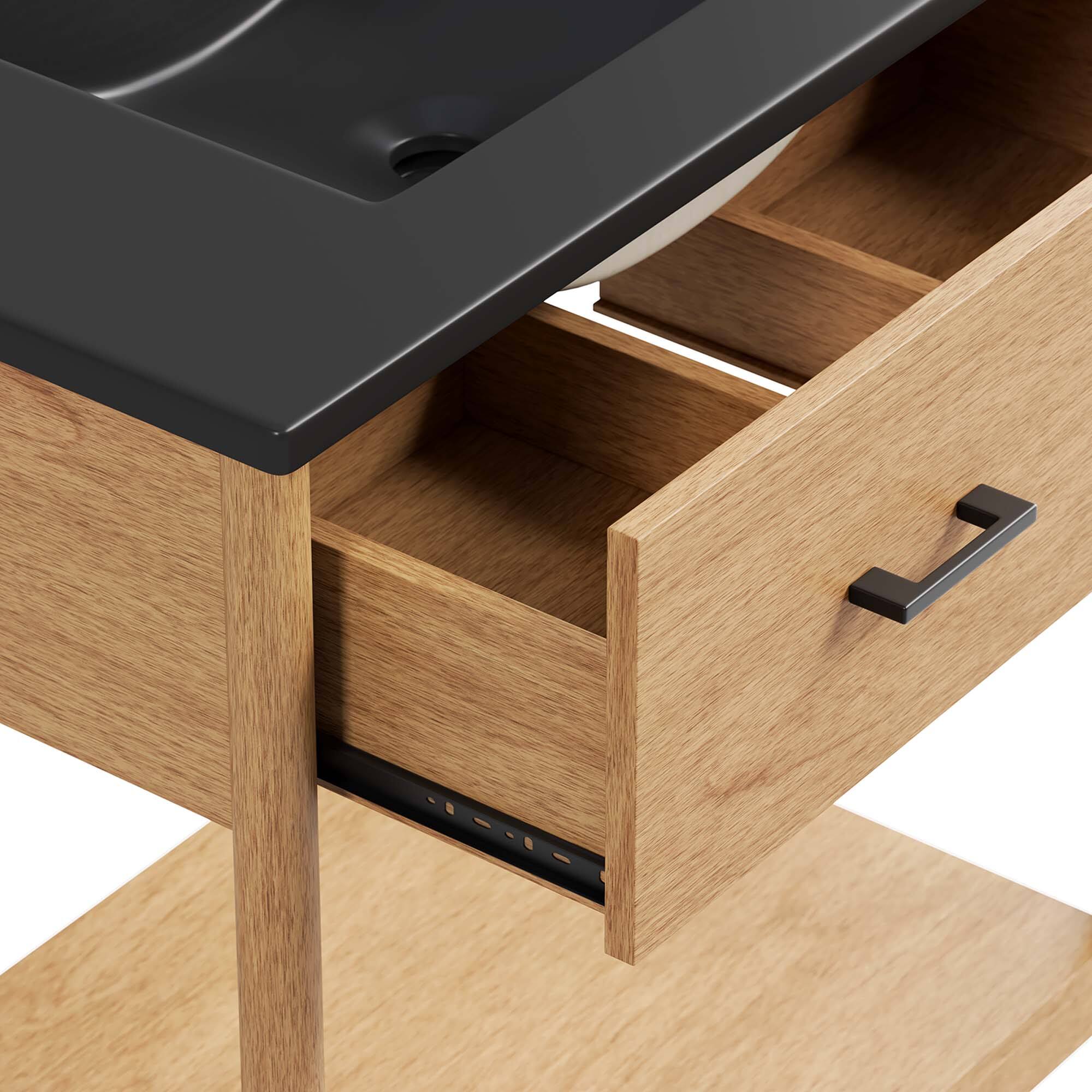 Alt View 6. Modway - Zaire Bathroom Vanity Basin Included by Modway - Natural Black.