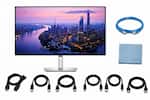Front. Dell - UltraSharp U2725QE 27 Inch 4K UHD IPS Monitor with 120Hz and Thunderbolt 4 - Cables and Accessories Bundle - Black.