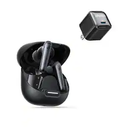 Soundcore - Liberty 4 NC Wireless Earbuds with USB C Charger Block 20W, 98.5% Noise Reduction,Hi-Res Sound - Black