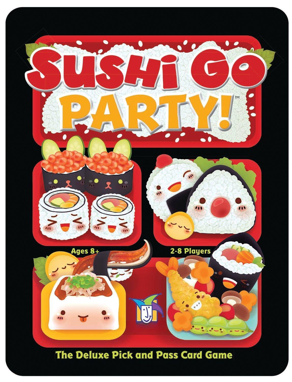 Sushi Go Party!  
Ages 8+  
2-8 Players  
The Deluxe Pick and Pass Card Game