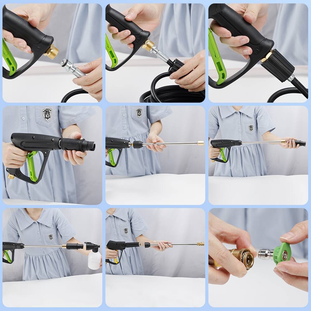 Alt View 2. Topteng - 1400W Electric Pressure Washer - 3200 PSI Max, 1.8 GPM Flow, Portable Power Washer with 5 Nozzles & Total Stop System.