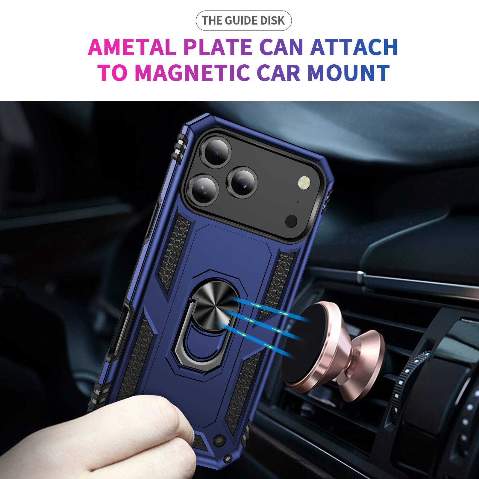 The guide disk AMetal plate can attach to magnetic car mount
