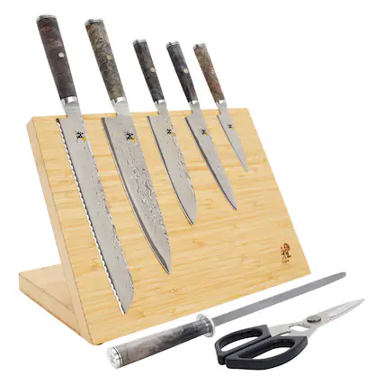 Front. Miyabi - Miyabi Light Brown Block 5000MCD67 8-pc Knife Block Set - Brown.