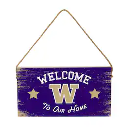 Evergreen Enterprises - Washington Huskies 6" x 11" Welcome Home Wood Wall Sign with Rope Hanger - Multicolor