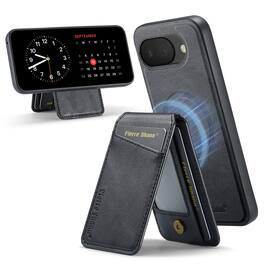 Dteck - Detachable Magnetic Wallet Case For Google Pixel 10a Shockproof Leather RFID Blocking Flip Kickstand Cover - Black