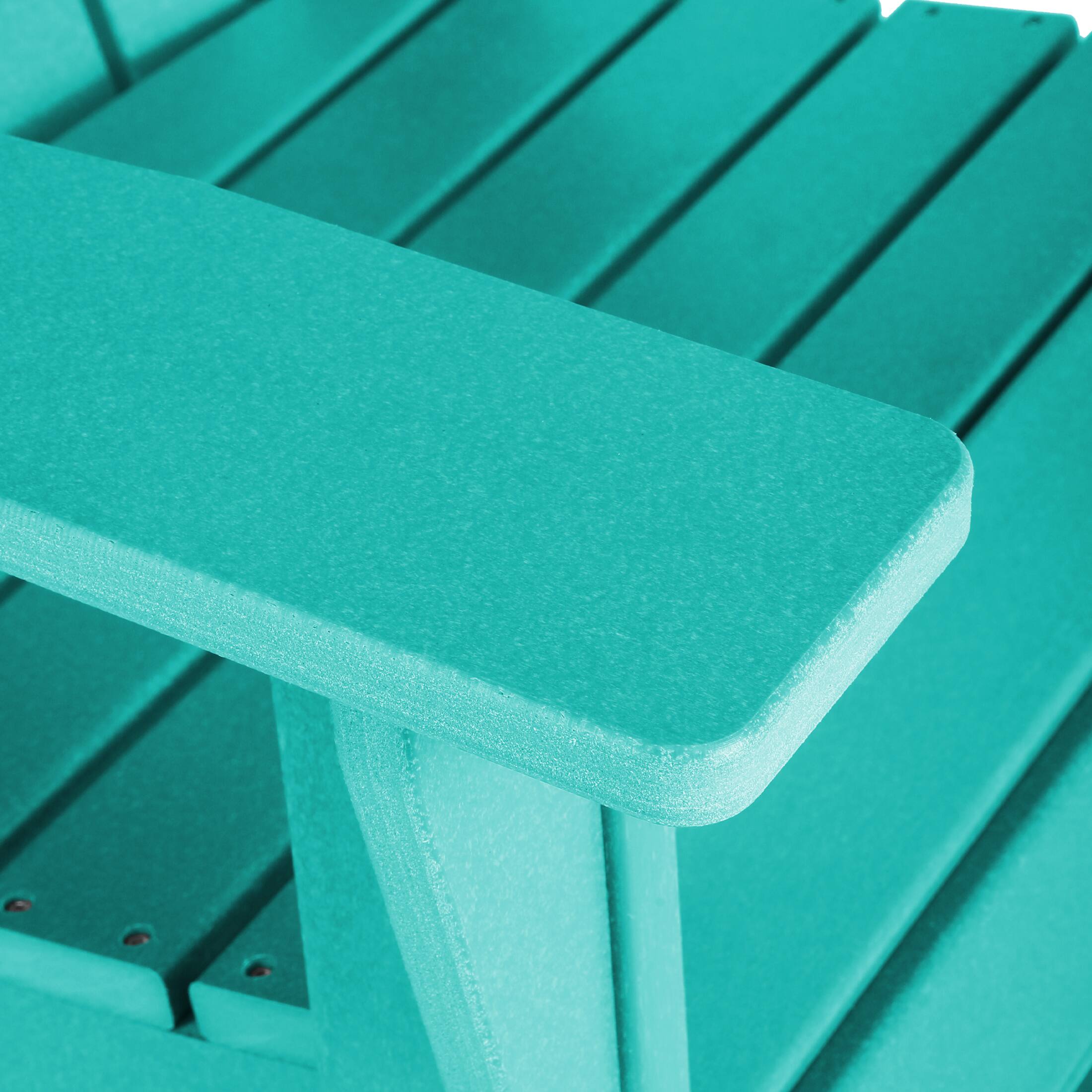 Alt View 6. WestinTrends - WestinTrends Ashore Outdoor Patio HDPE Plastic Modern Adirondack Dining Chairs (Set of 2) - Turquoise.