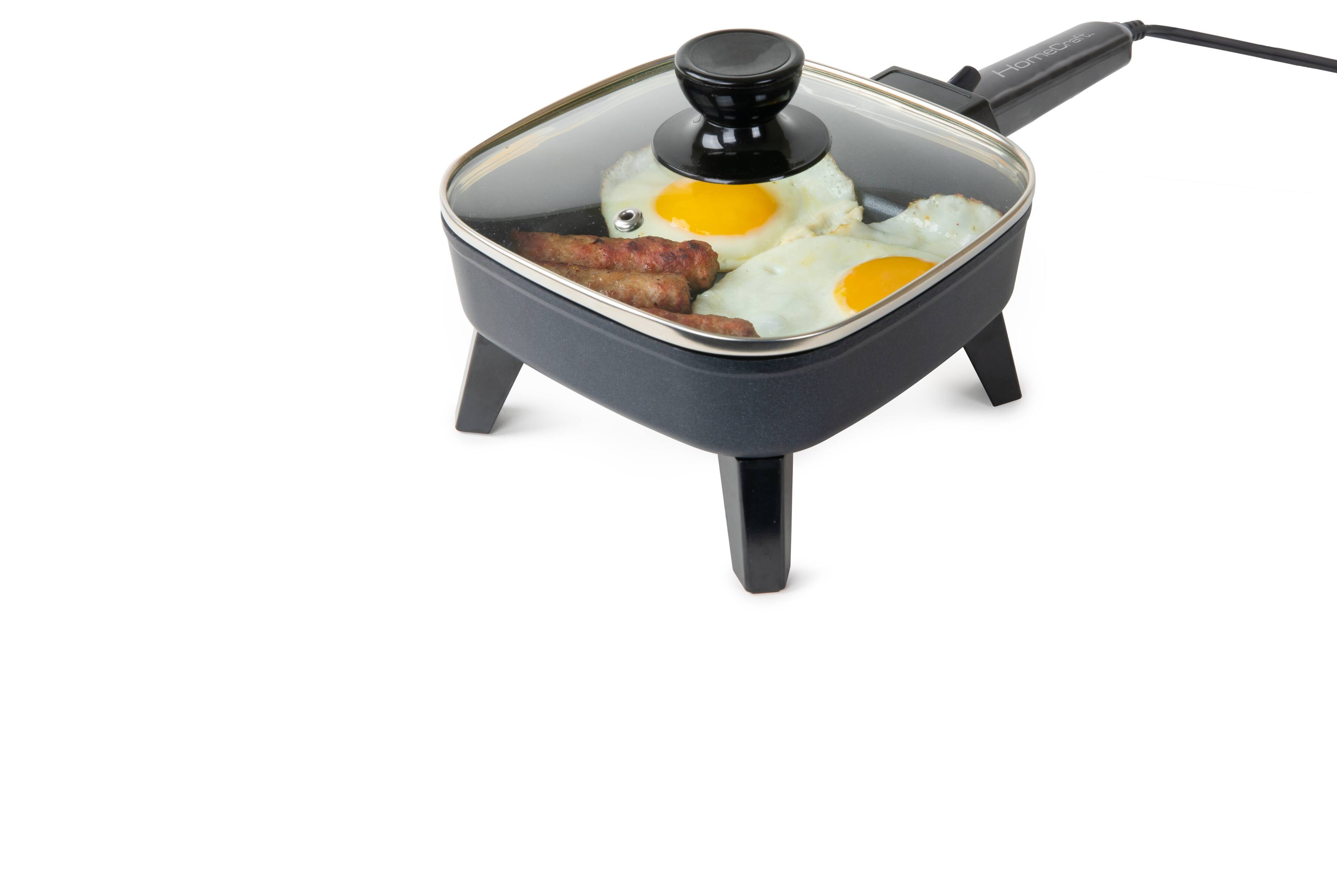 Angle. HomeCraft - 7-in. Electric Non-Stick Skillet - Black.