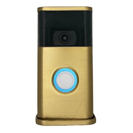 Front. Michael Healy - Traditional Video Doorbell Cover (Ring 2nd Gen) - Satin Brass.