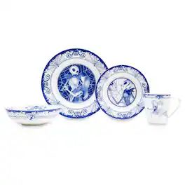Disney - The Nightmare Before Christmas Jack and Sally 8-Piece Dinnerware Set - Blue