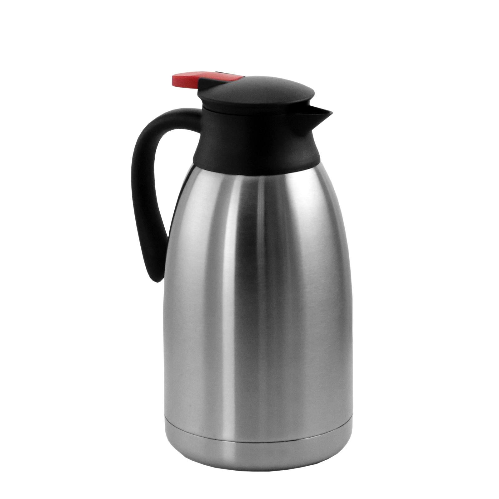 Alt View 2. MegaChef - MegaChef 2.11 Quart Stainless Steel Thermal Beverage Carafe for Coffee and Tea - Silver and Black.