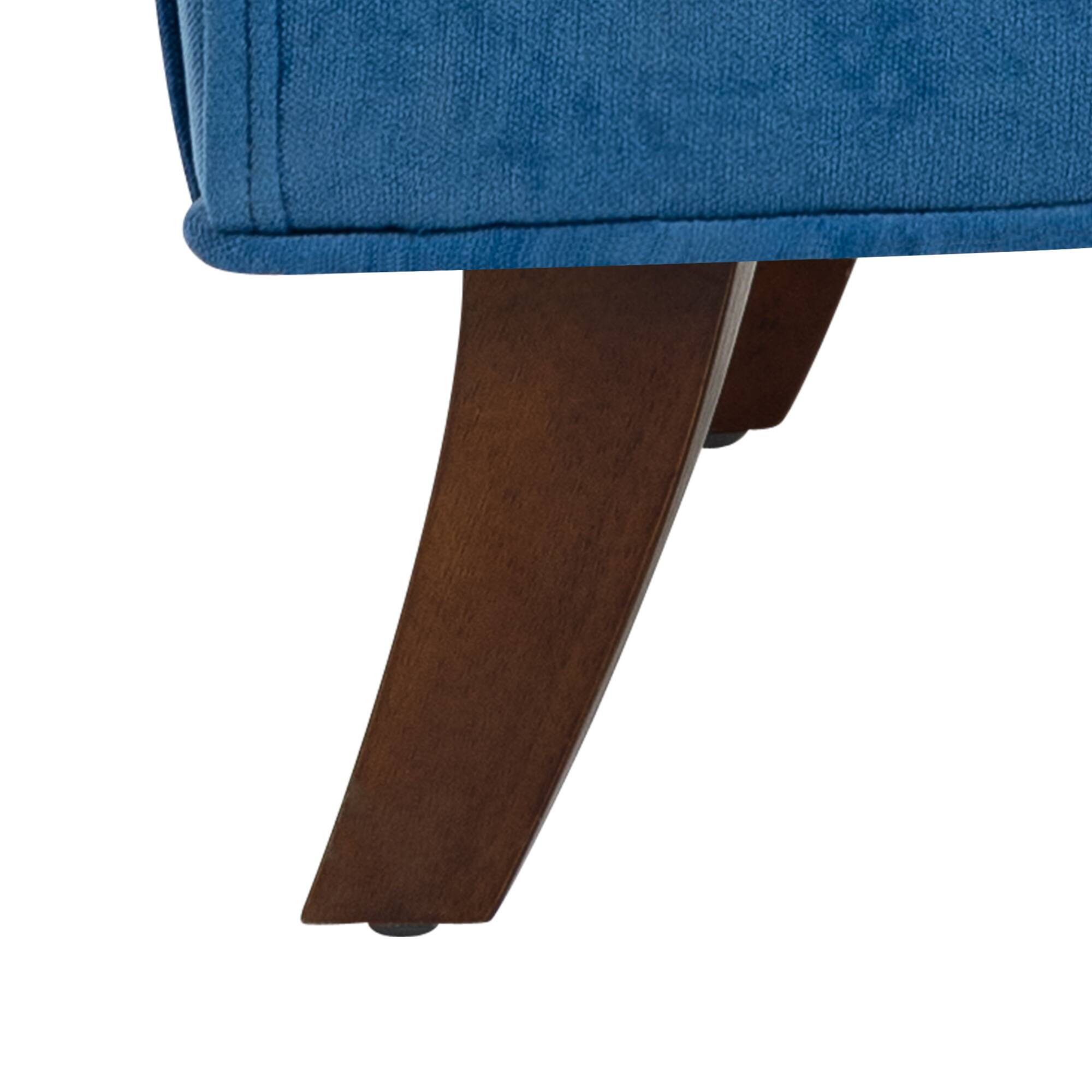 Alt View 1. GOODSILO - Comfortable Upholstered Accent Armchair with Ergonomic Support and Retro Wooden Legs for Living Room or Office - Light Blue.