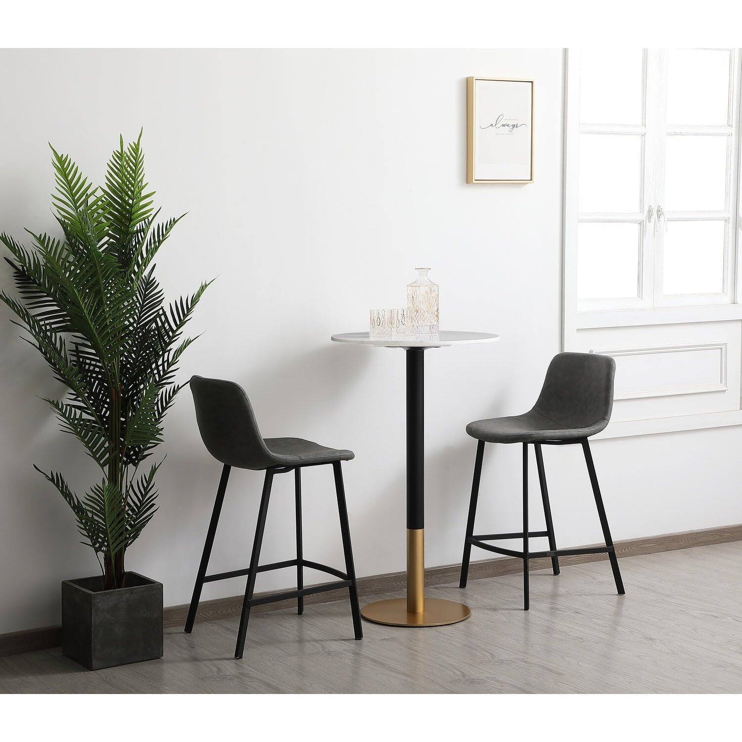 Alt View 1. Elegant Decor - 23 inch pub table in white - White.