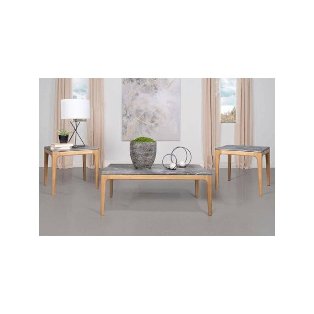 Alt View 1. Coaster Co. of America - Polaris 3-piece SmartTop Coffee and End Table Set Grey - Grey.