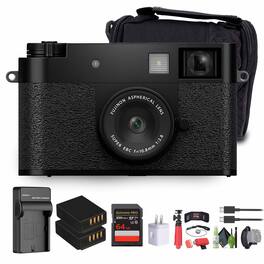 Fujifilm - X half Digital Camera , SOFT CASE-SMALL, USB Card Reader,Bundle - Black