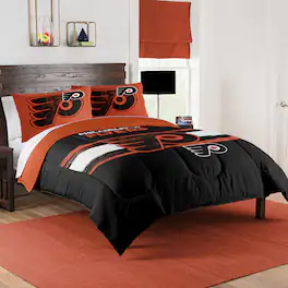 Sweet Home Collection - NHL Philadelphia Flyers Comforter & Pillow Sham Set- Full/Queen - Multicolored