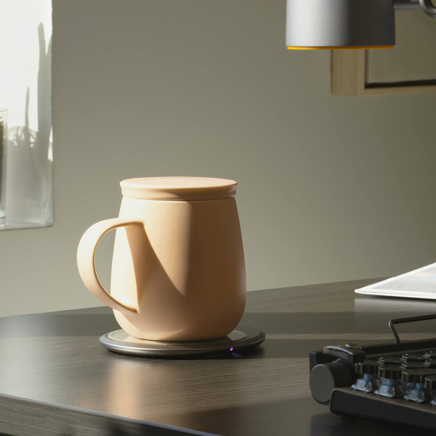 Left. OHOM - OHOM Ui 3 Set Self-Heating Mug Rosy Apricot - Rosy.