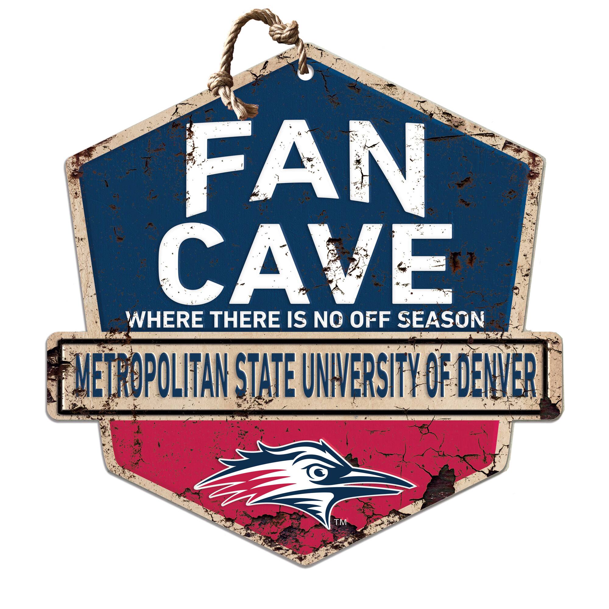 MSU Denver Roadrunners 20" x 20" Fan Cave Badge Sign