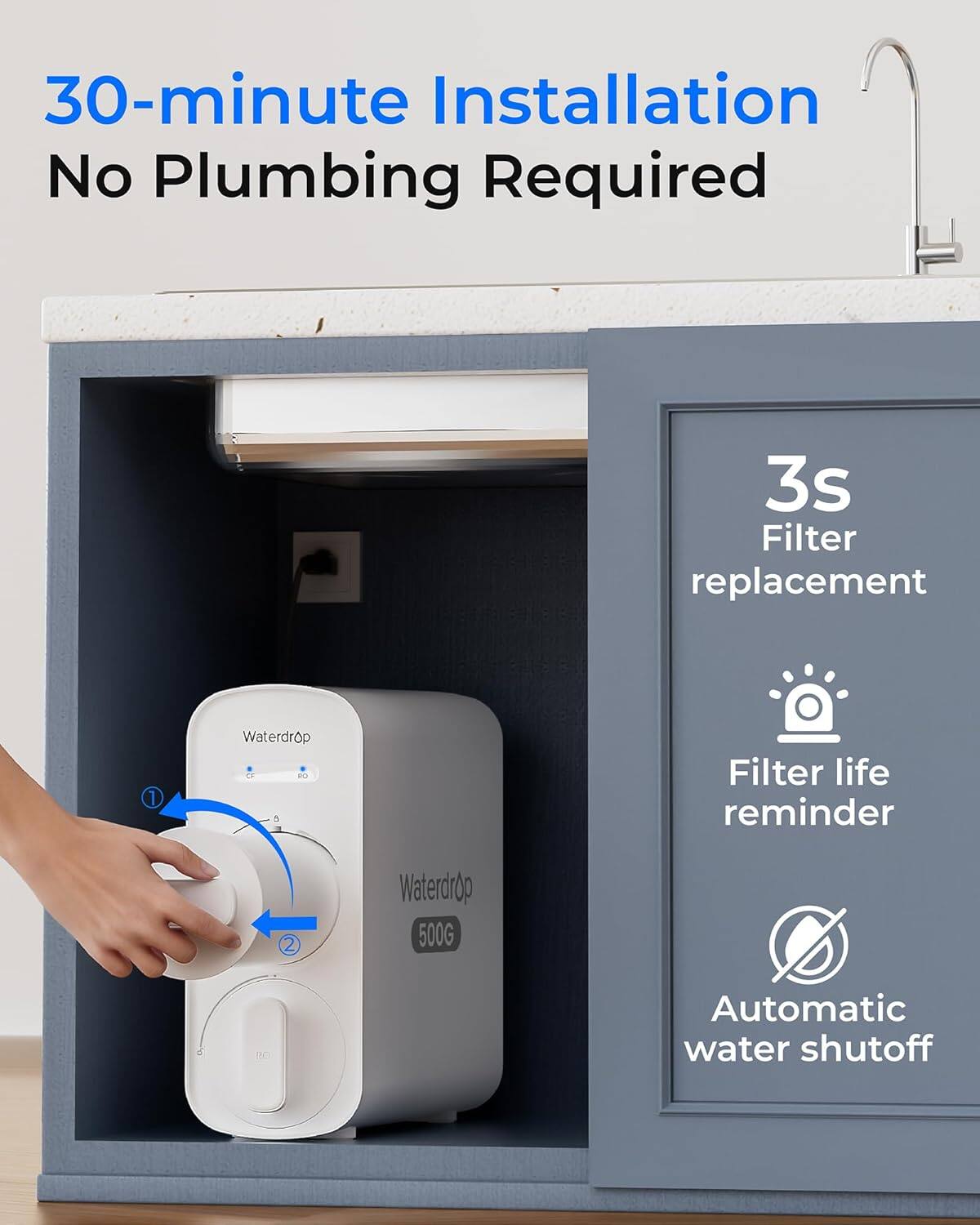 ISpring RCS5T 500GPD Reverse Osmosis RO Water Filter System - RO System Reviews