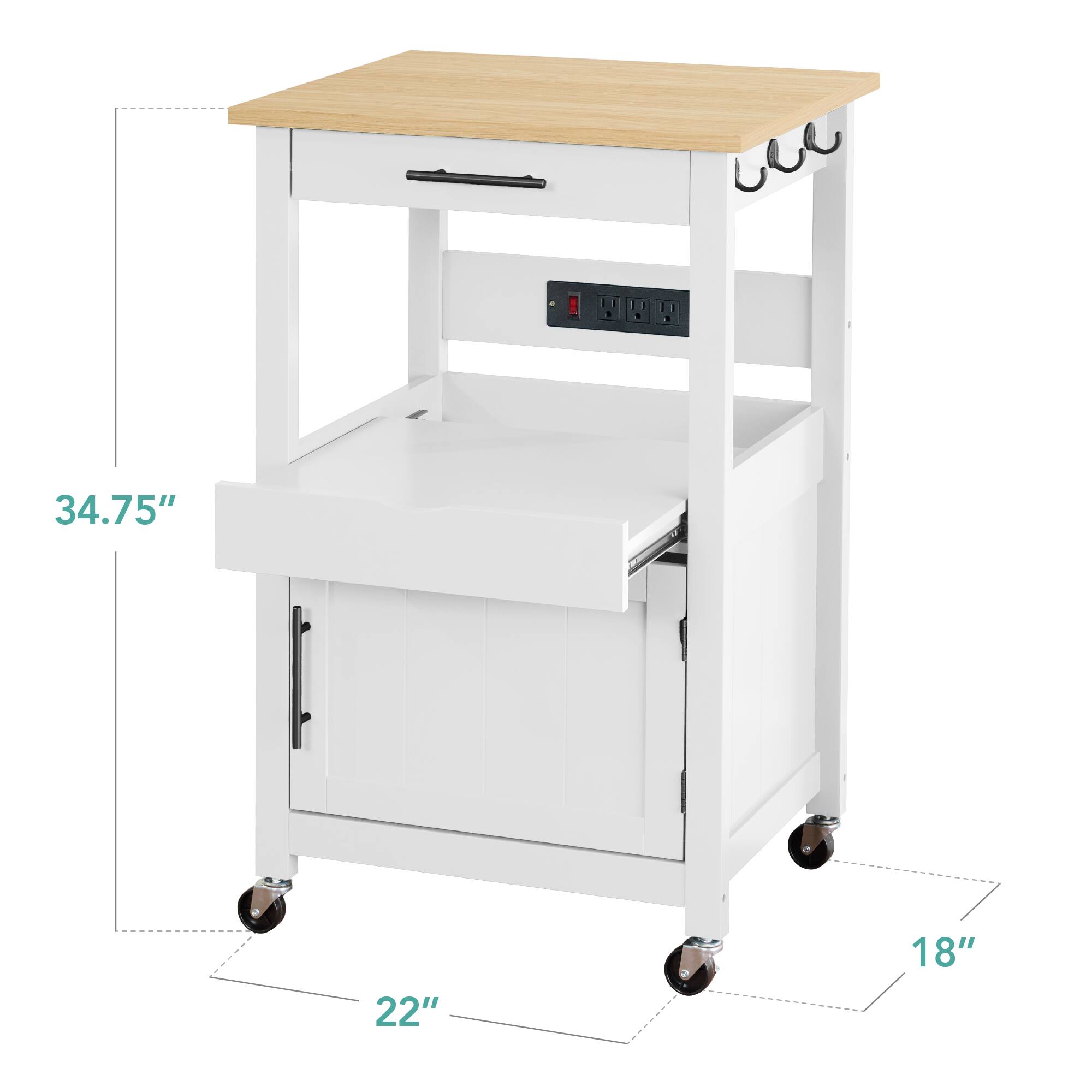 - Height: 34.75"
- Width: 22"
- Depth: 18"
