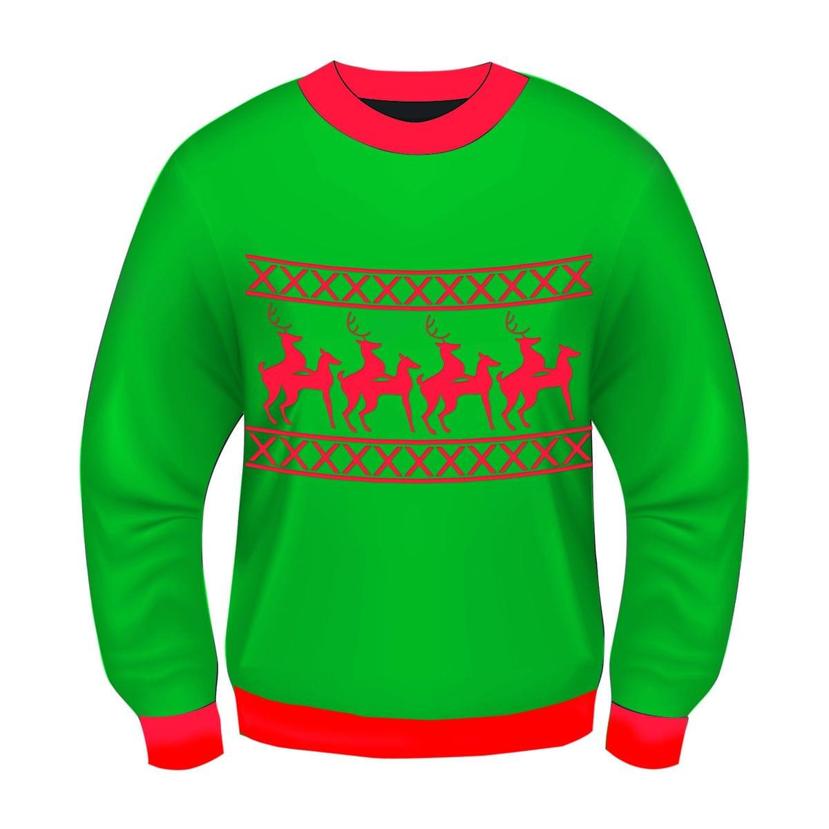 Forum Novelties - Ugly Christmas Humping Reindeer Adult Sweater Standard - Green price history on PriceWatchPro