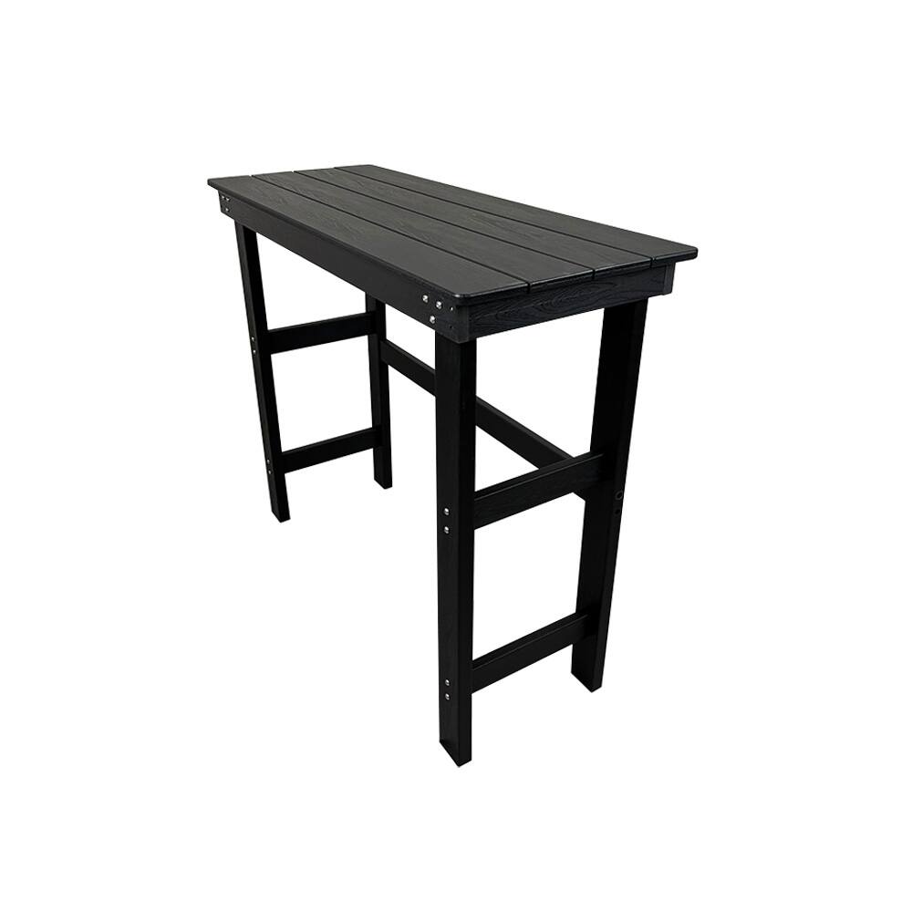 Alt View 2. Fortune Candy - HDPE Patio Bar Set, Outdoor Bar Stools with Table, Weather Resistant, for Poolside, Garden, Yard, Balcony (3 Piece) - Black.