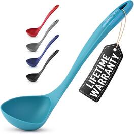 Zulay Kitchen - Soup Ladle – Ergonomic, Heat-Resistant & Versatile for Serving Soup, Chili, Gravy & More - Blue