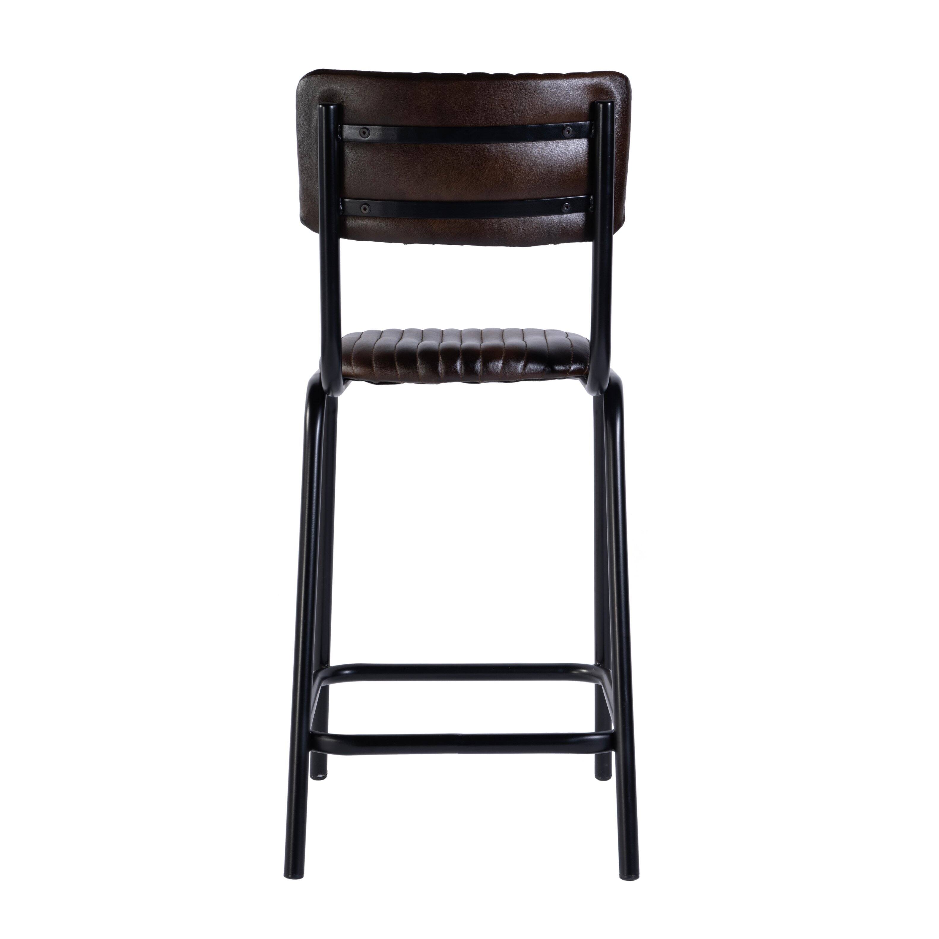 Alt View 3. Butler Specialty - Waylon 31.5 in. Seat Height Leather Bar Height Stool - Black,Brown.