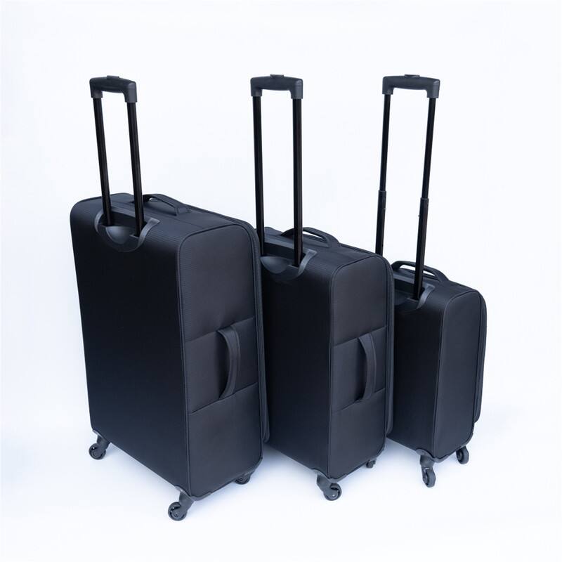 Alt View 2. HTUTWOO - Softside Luggage Set - Oxford Fabric Suitcase, 360° Silent Double Spinner Wheels, Ergonomic Handle, Water-Resistant - Black.