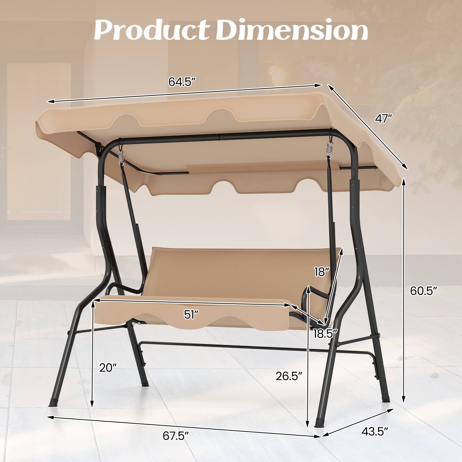 Product Dimension: 64.5" x 47" x 18" x 60.5" x 51" x 18.5" x 20" x 26.5" x 67.5" x 43.5".