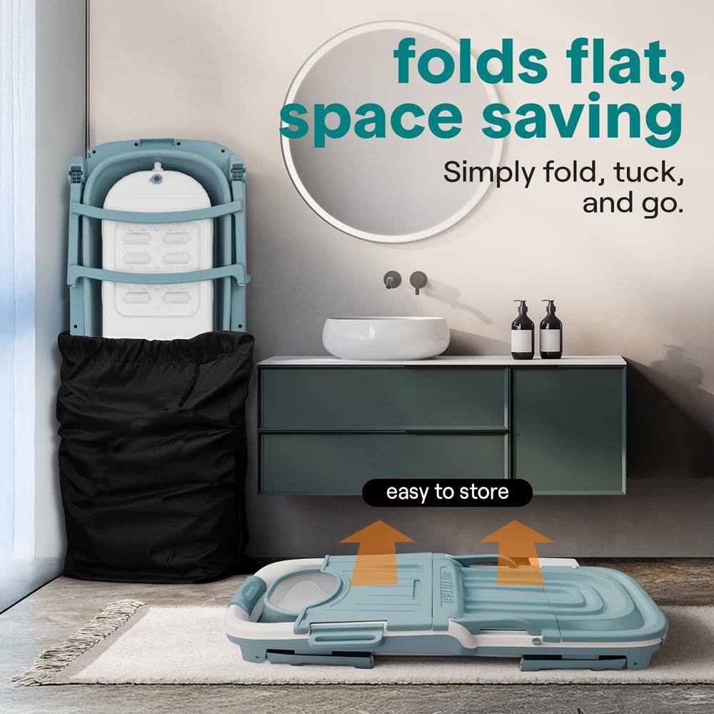 folds flat, space saving  
Simply fold, tuck, and go.  
easy to store